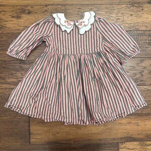 Pink Chicken Darcy Dress in Pink and Green Stripe
